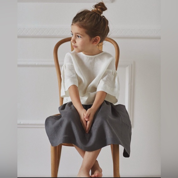 Nobonu Charcoal Linen Skirt Size: 4/5 - Picture 1 of 8